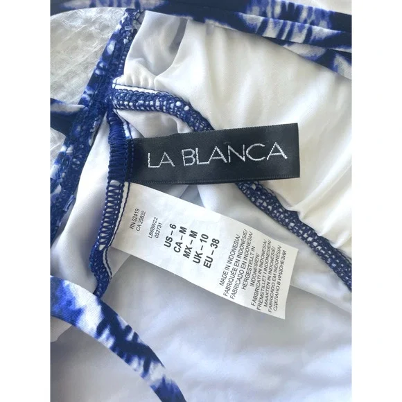NWT La Blanca Swimsuit Size 6 One Piece Blue Oasis Tummy Control New with Tags - Picture 5 of 8